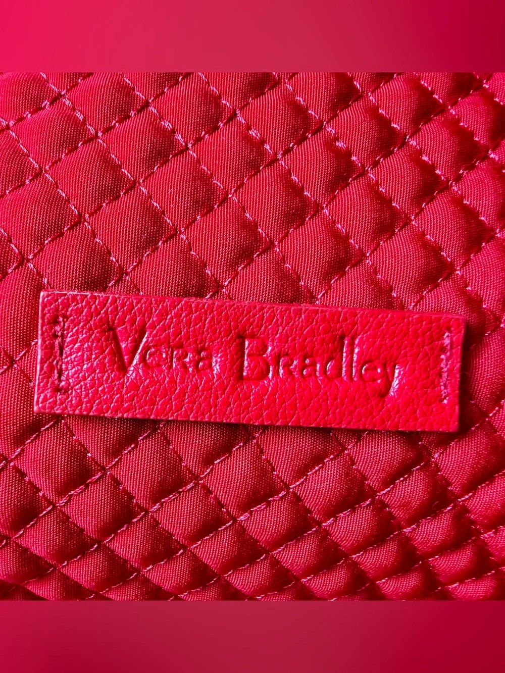 Vera Bradley Red Quilted Cosmetic Makeup Bag NWT